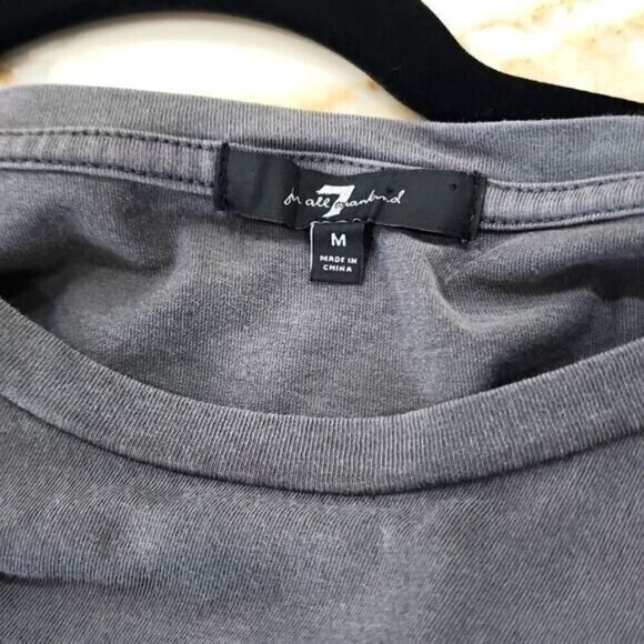 Anthropologie 7 For All Mankind Gray Leopard Graphic Tee Women's Medium - Picture 5 of 7